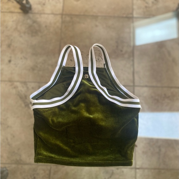 BuffBunny  Disco short olive green velvet top - Picture 5 of 8